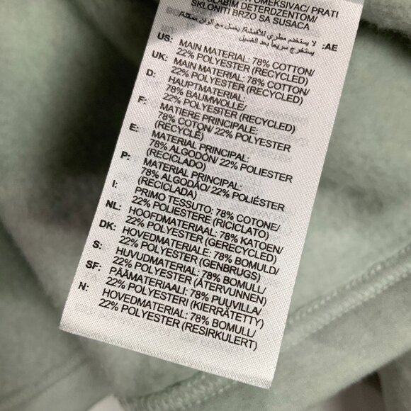 Adidas Cropped Hoodie Green Quarter Zip Logo Pullover Size XL Long Flare Sleeves - Picture 7 of 8